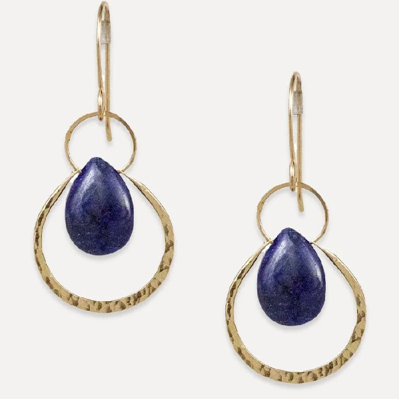 Silver Earrings For Sensitive Ears-Blue Sapphire Ophelia Earrings