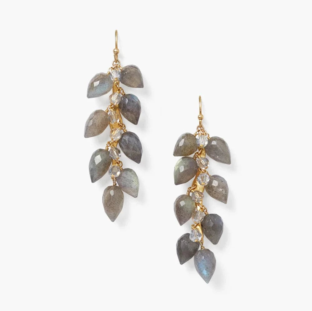 Stylish Earrings For Office Wear-Labradorite Delphine Drop Earrings