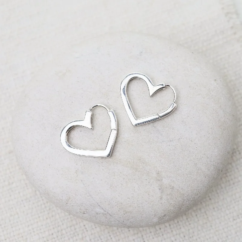 Modern Stud Earrings For Daily Glam-Heart Huggie Hoop Earrings