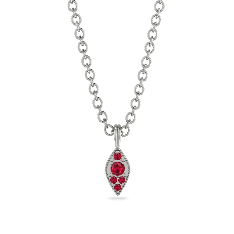 Milgrain Ruby Necklace - Jessie No. 57