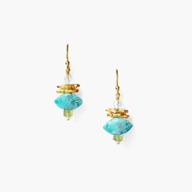 Cute Earrings For Teen Girls-Turquoise Mix Lisbeth Drop Earrings