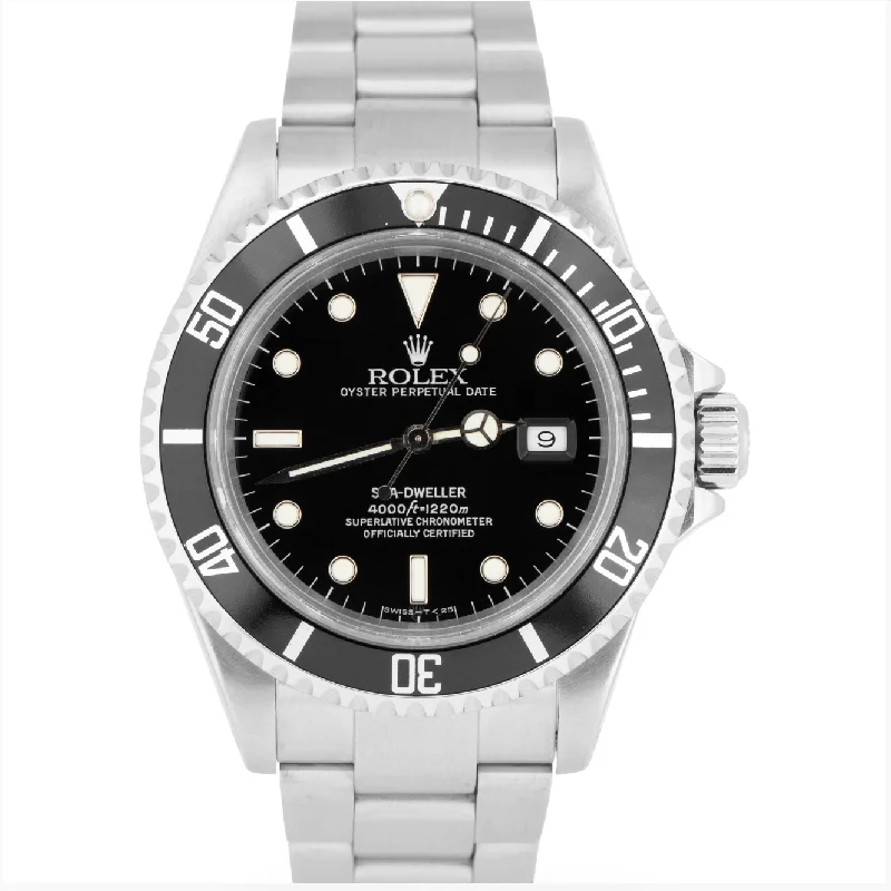 Stunning Gold-Plated Watches For Special Occasions-MINT Rolex Sea-Dweller 40mm BLACK Stainless Steel Oyster Date Watch 16600