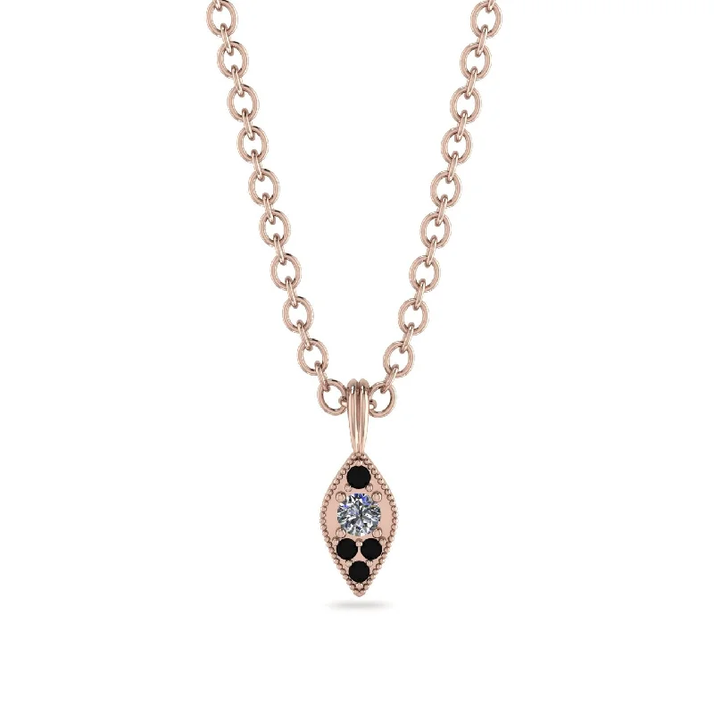 Milgrain Black Diamond Necklace - Jessie No. 32