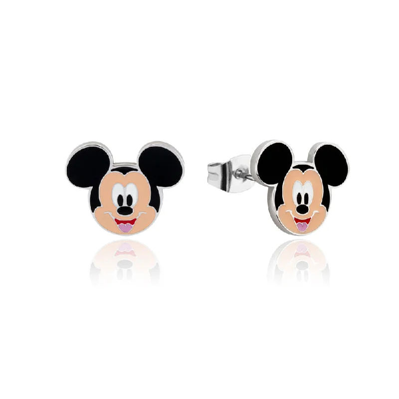 Handmade Gold Earrings For Unique Gifts-Disney Stainless Steel Mickey Stud Earrings