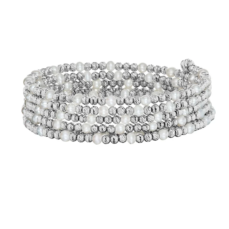 Timeless Diamond-Studded Bracelets For Special Occasions-Debut Pearl Loop Bracelet