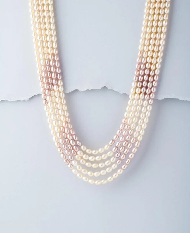 Stunning 5 line Real Pearl Necklace