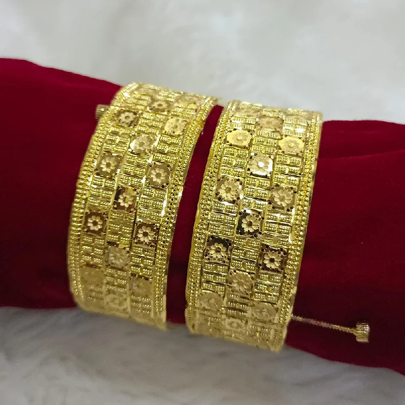 Unique Boho Bangles For Free-Spirited Style-Pari Art Jewellery Forming Gold Openable Bangles Set