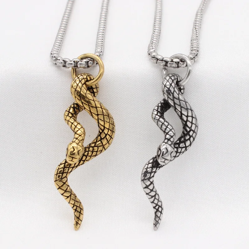 Men's Punk Snake Pendant Chain Necklace