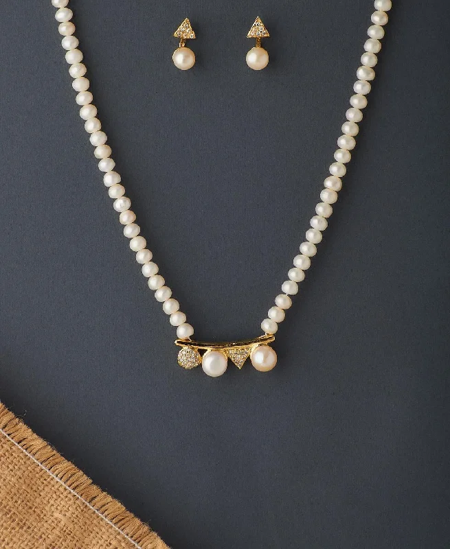 Simple & Pretty Real Pearl Necklace Set