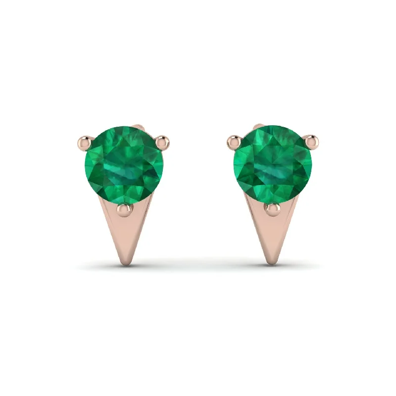 Crystal Hoop Earrings For Glamorous Looks-Triangle Emerald Earrings - Aisha No. 5