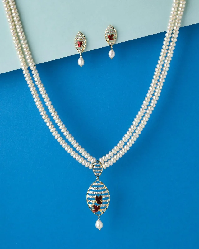 Glimmering Teardrop Necklace  Set