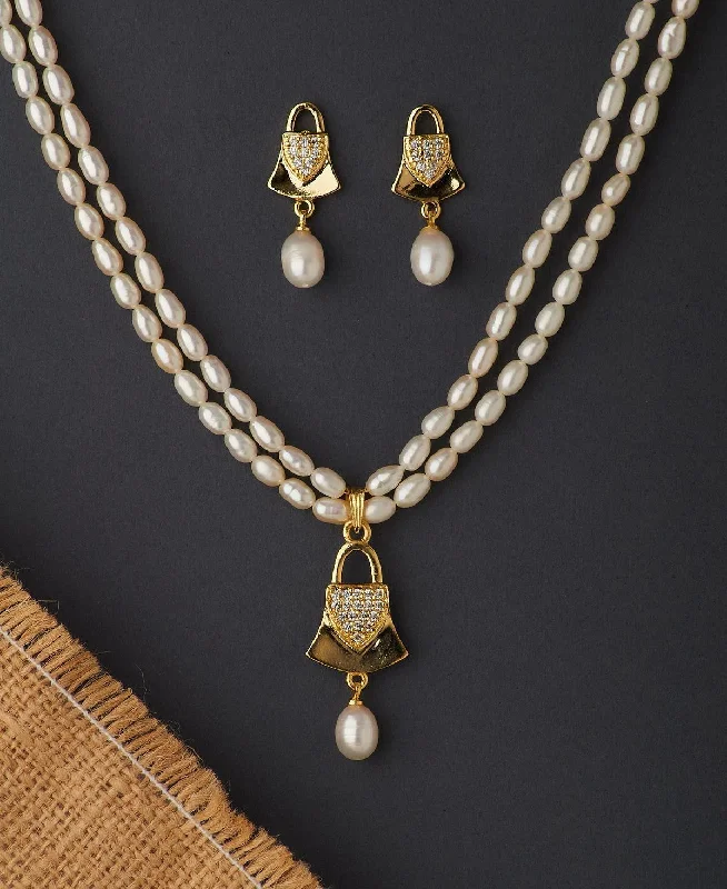 Pretty Real Pearl Necklace Set