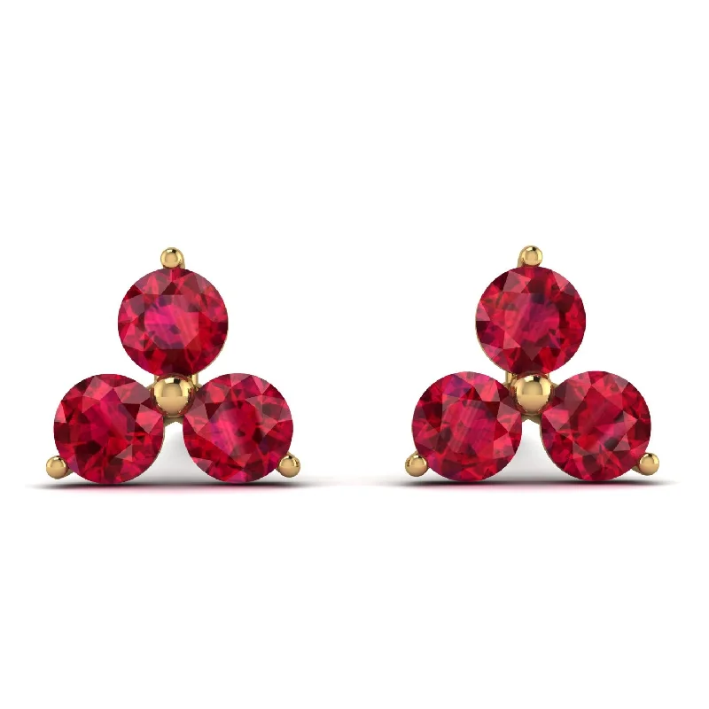 Long Drop Earrings For Fashion Enthusiasts-Minimalist Ruby Stud Earrings - Jillian No. 10