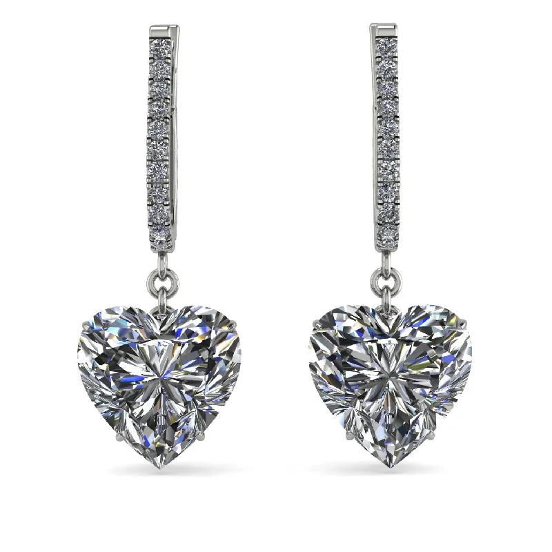 Gold Drop Earrings For Luxurious Fashion-Heart Diamond Earrings - Noelle No. 3