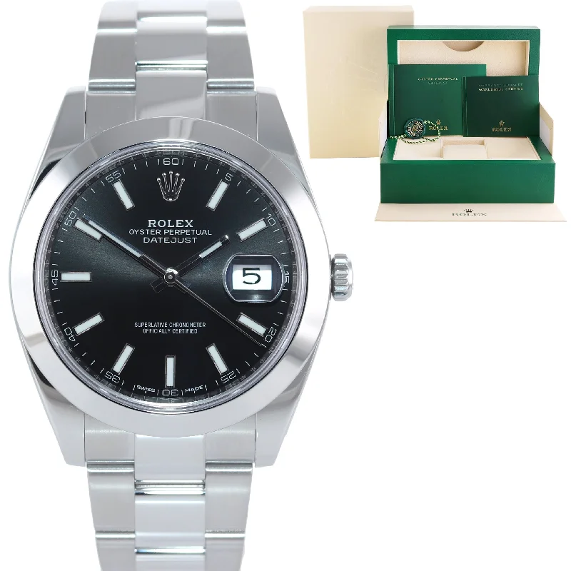 Affordable Smart Watches For Everyday Use-2020 MINT Rolex DateJust 41 Steel 126300 Black Dial Oyster 41mm Watch Box