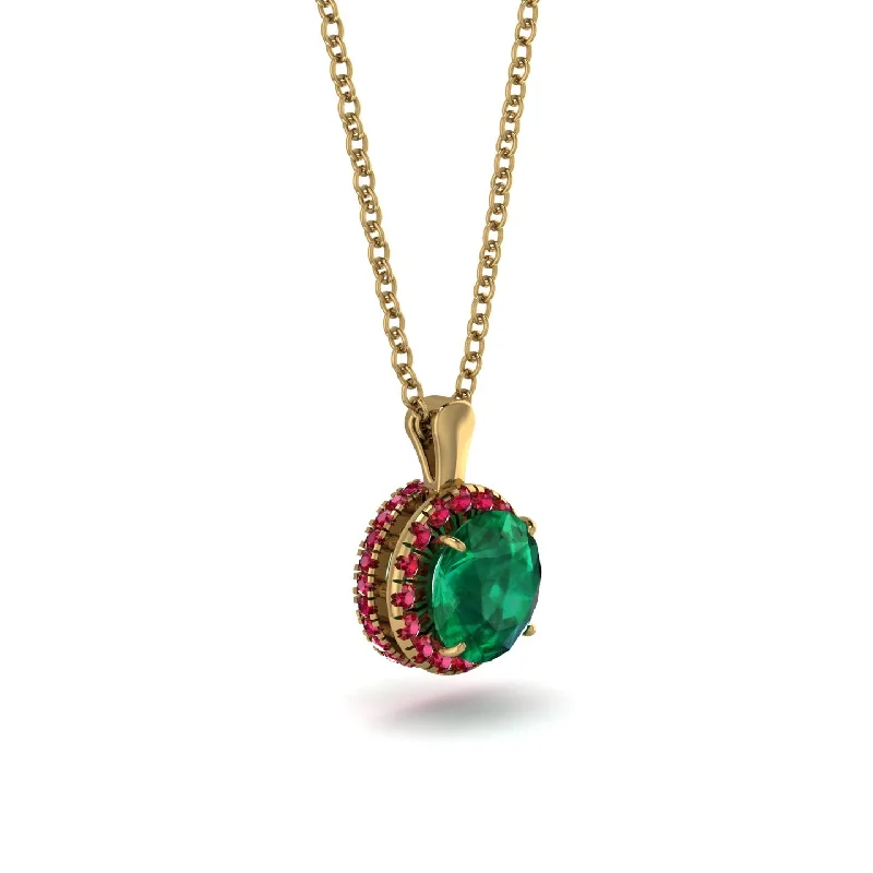 Hidden Halo Emerald Necklace - Catalina No. 49