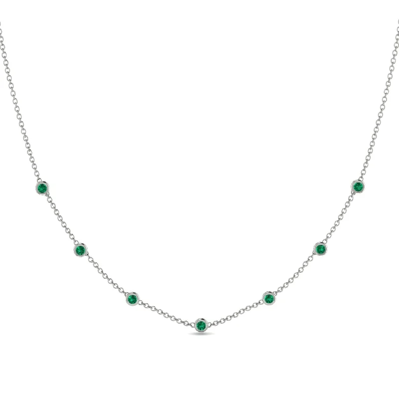 Minimalist Bezel Emerald Necklace - Liv No. 6