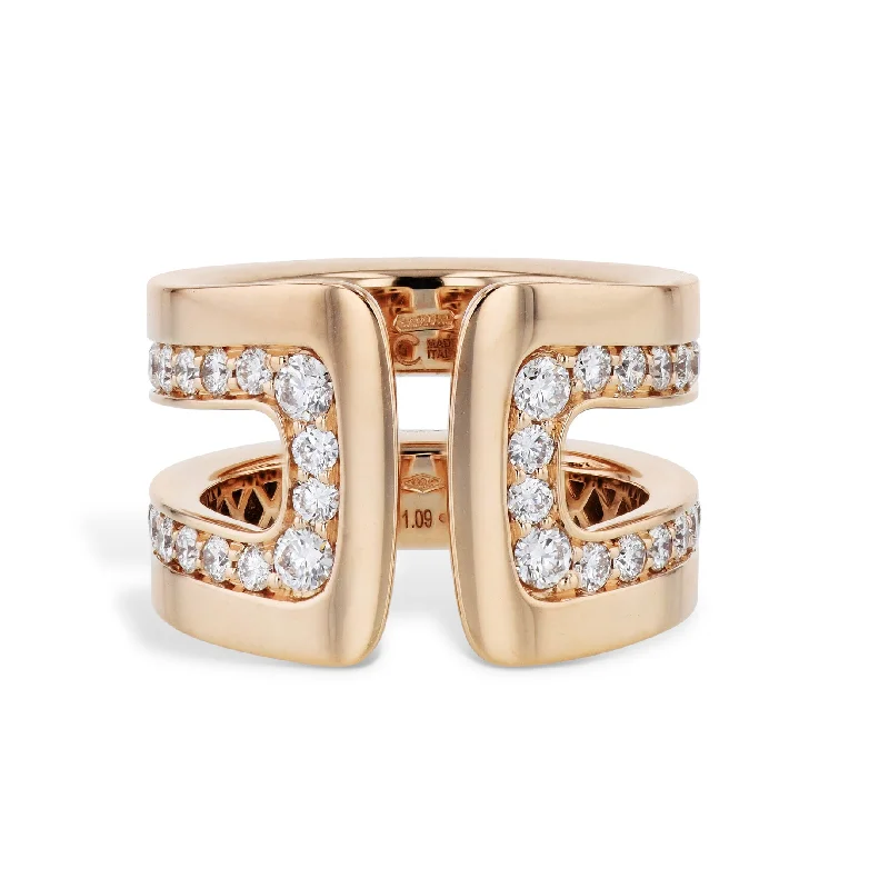 Stunning Gold Rings For Special Events-18kt Rose Gold Diamond Ring