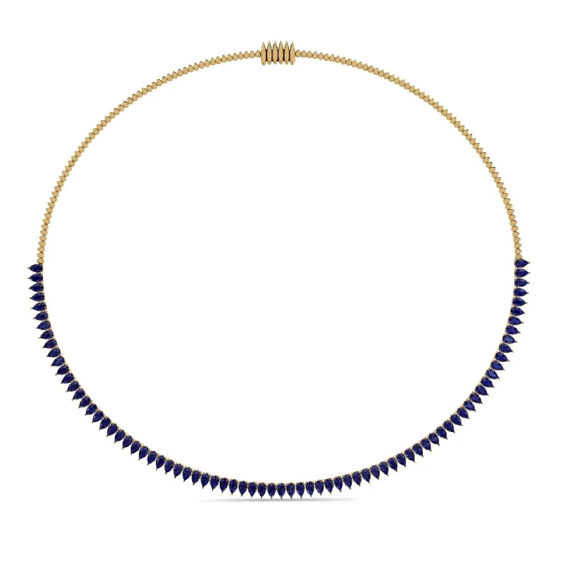 Necklace Sapphire Pear Shape - Aitana No. 13