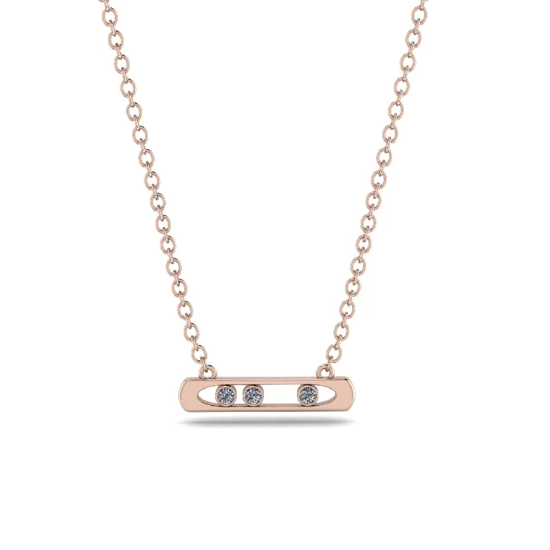 3 Diamond Stone Bar Necklace - Nala No. 2