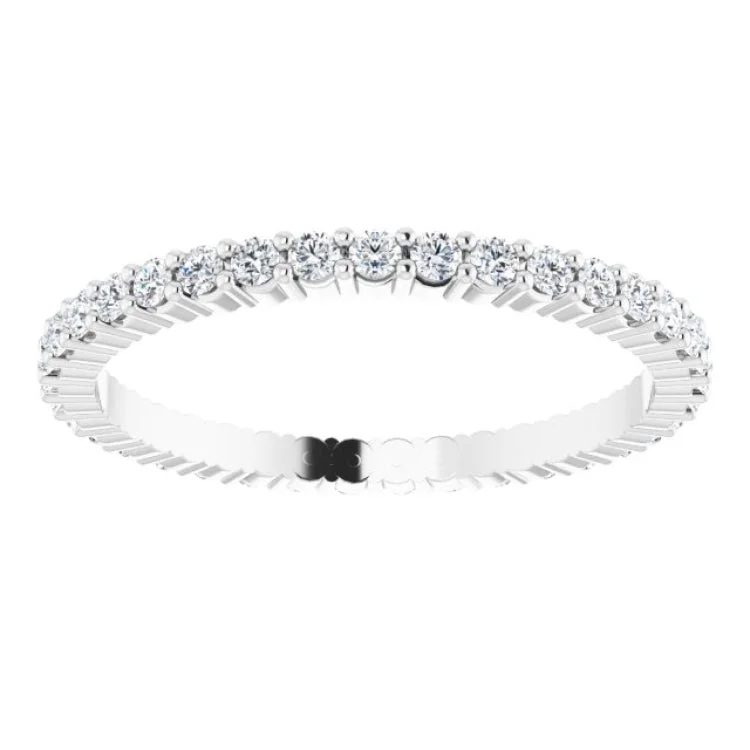 Luxury Gemstone Rings For High-End Fashion-14K White 5/8 CTW Lab-Grown Diamond Eternity Band Size 8