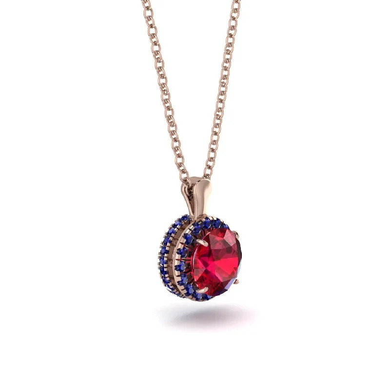 Hidden Halo Ruby Necklace - Catalina No. 71