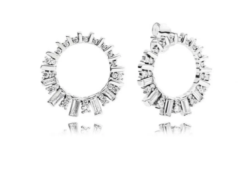 Designer Earrings For Exclusive Collections-Pandora Glacial Beauty Drop Earrings, Clear Cubic Zirconia