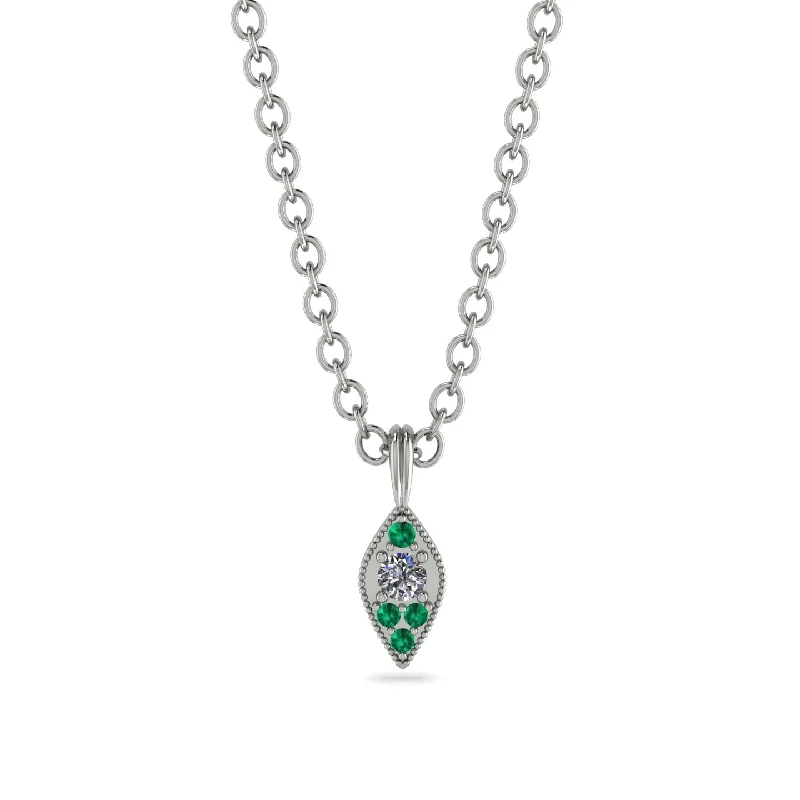 Milgrain Emerald Necklace - Jessie No. 18