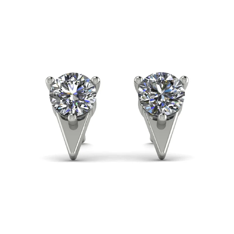 Glamorous Earrings For Cocktail Parties-Triangle Diamond Earrings - Aisha No. 3