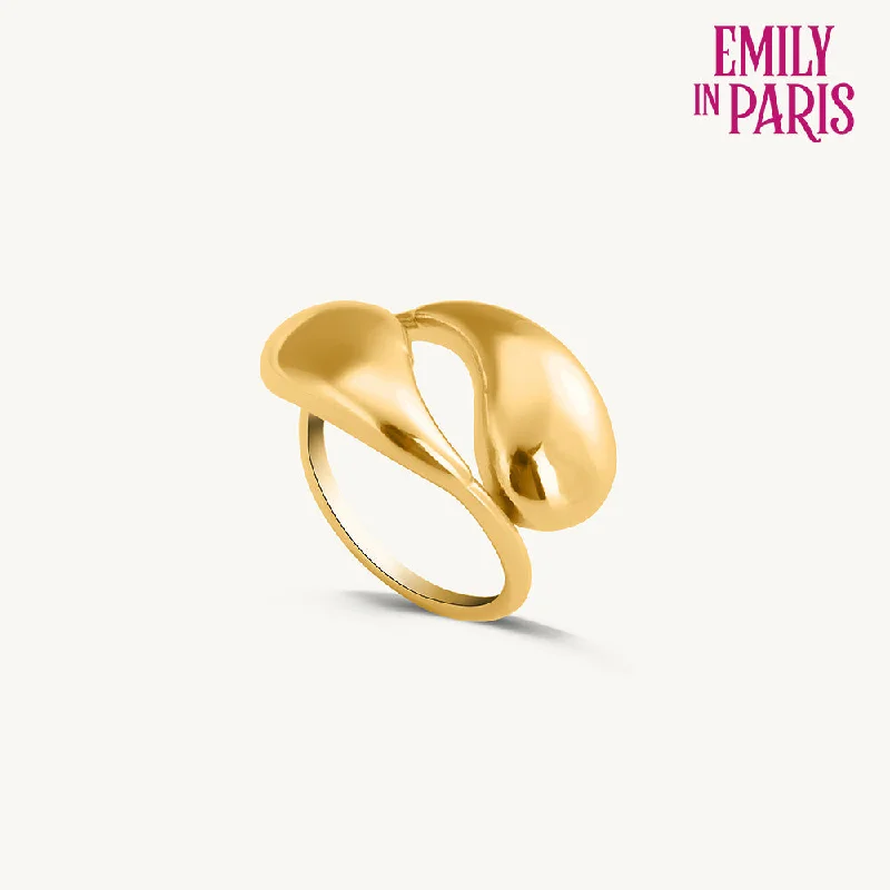 Luxury Wedding Bands For Timeless Elegance-Gold Plated Adjustable Finger ring