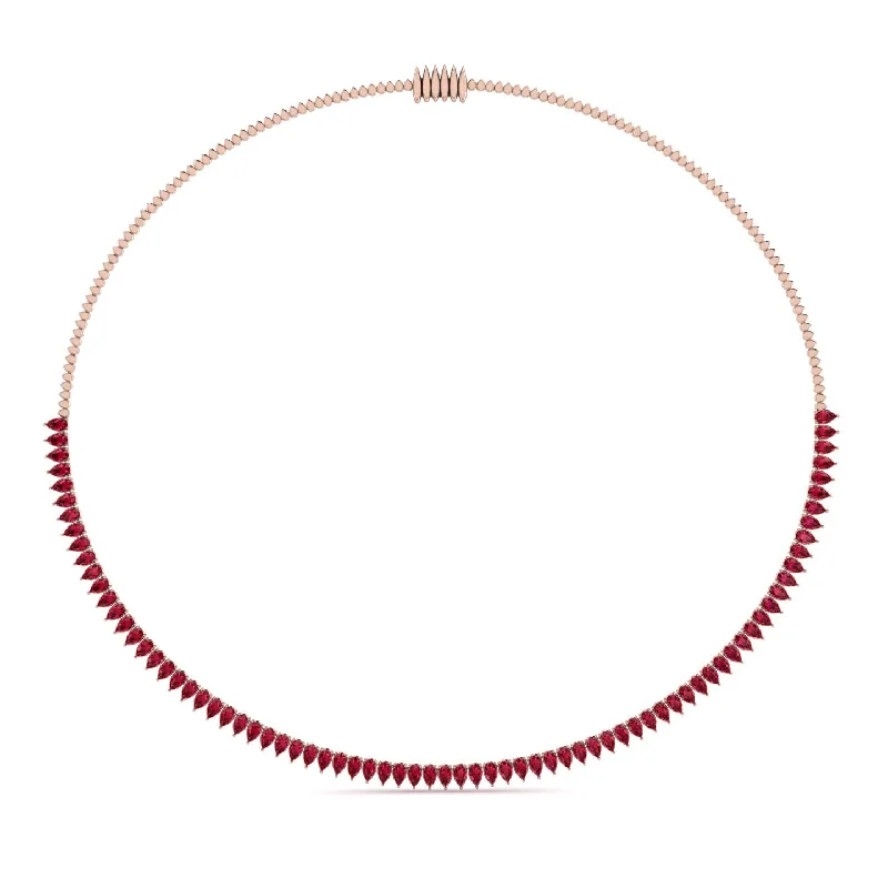 Necklace Ruby Pear Shape - Aitana No. 11