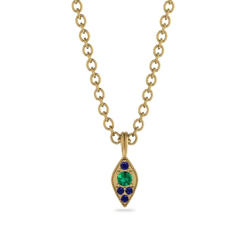 Milgrain Sapphire Necklace - Jessie No. 64