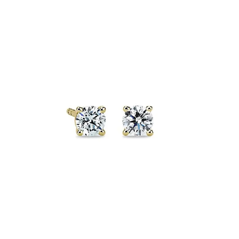 Trendy Earrings For Youthful Fashion-Yellow Gold Diamond Stud Earrings