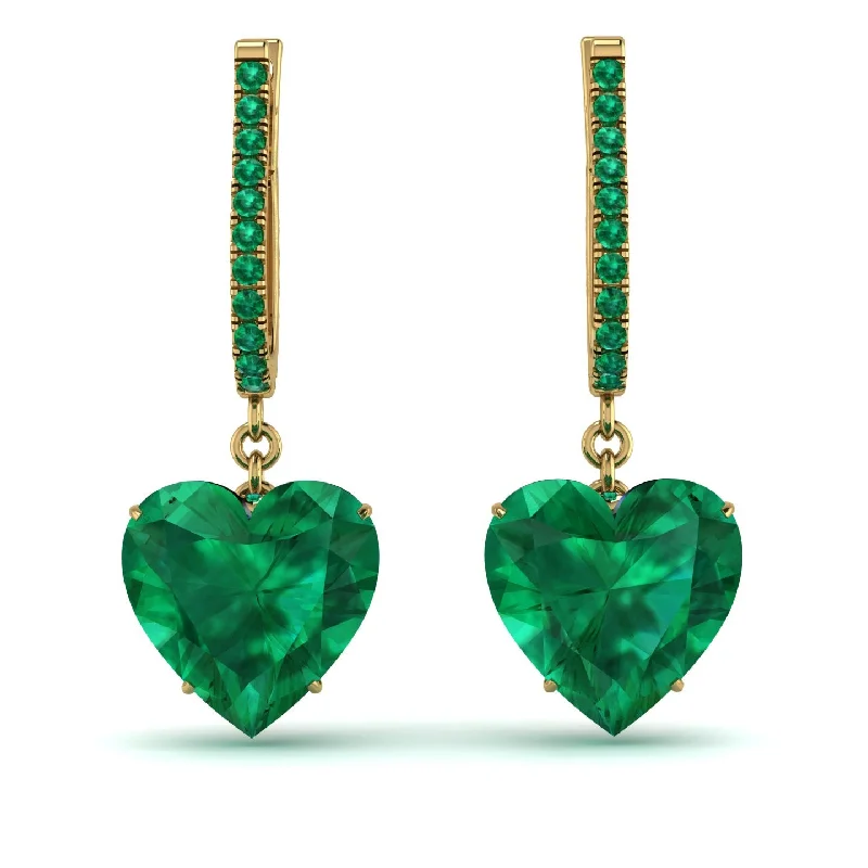 Silver Stud Earrings For Timeless Looks-Heart Emerald Earrings - Noelle No. 19