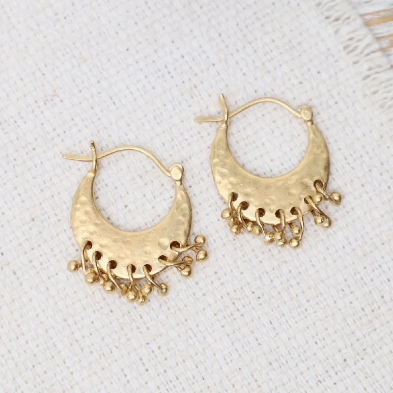 Luxury Gold Earrings For Upscale Fashion-Half Moon Peg Earrings