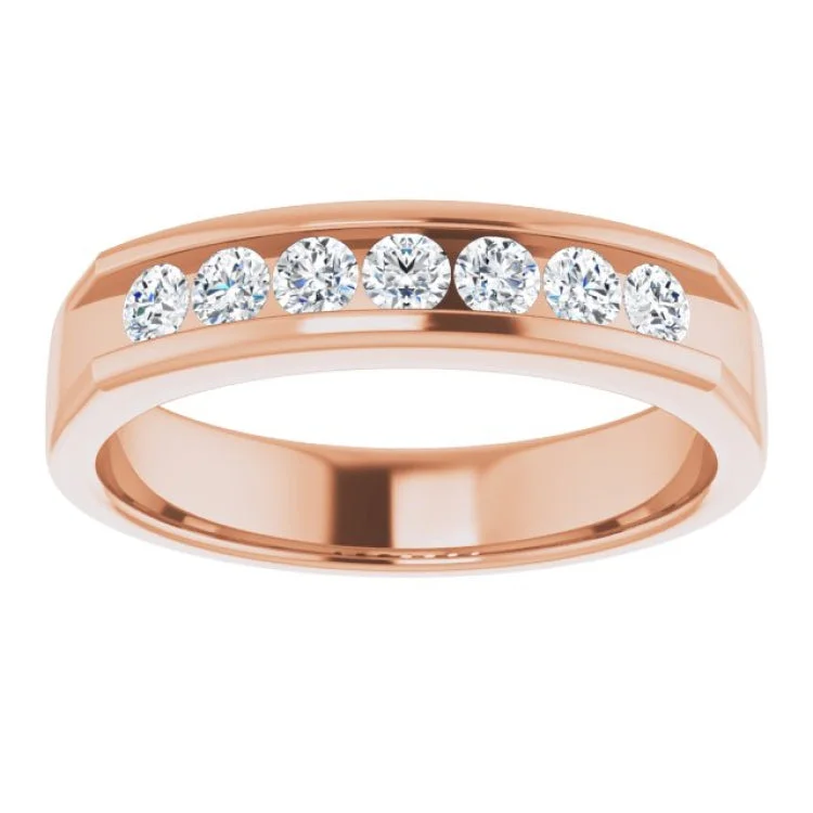 Classic Wedding Bands For Timeless Love-14K Rose 1/2 CTW Natural Diamond Band