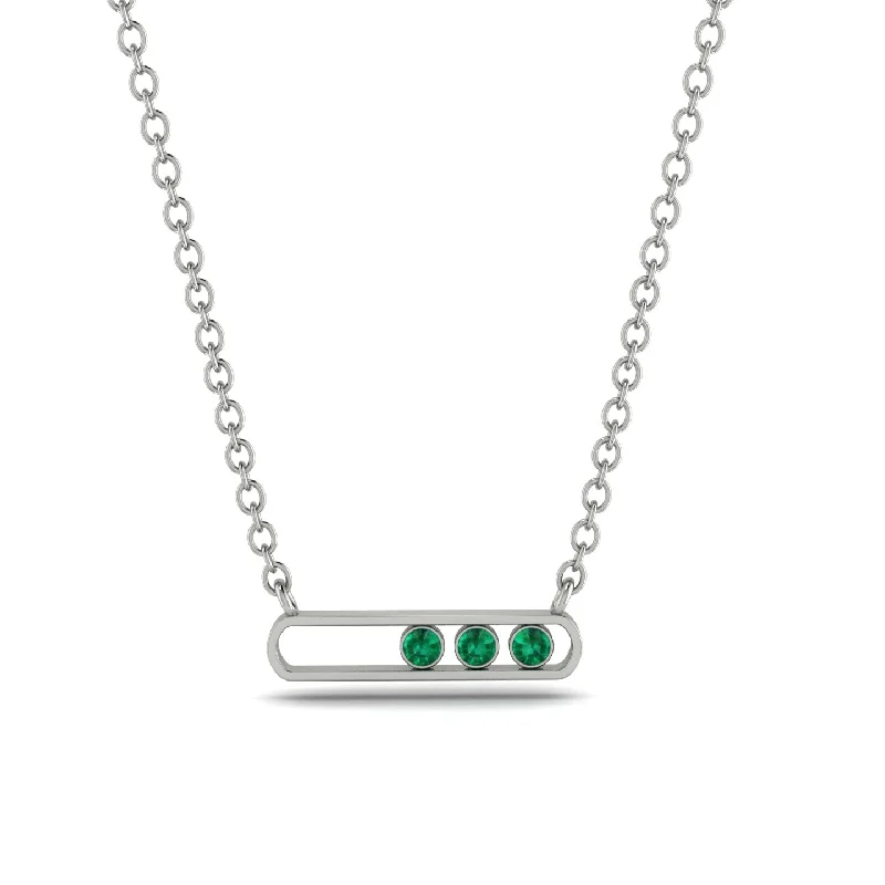 3 Emerald Stone Hollow Necklace - Zaria No. 6