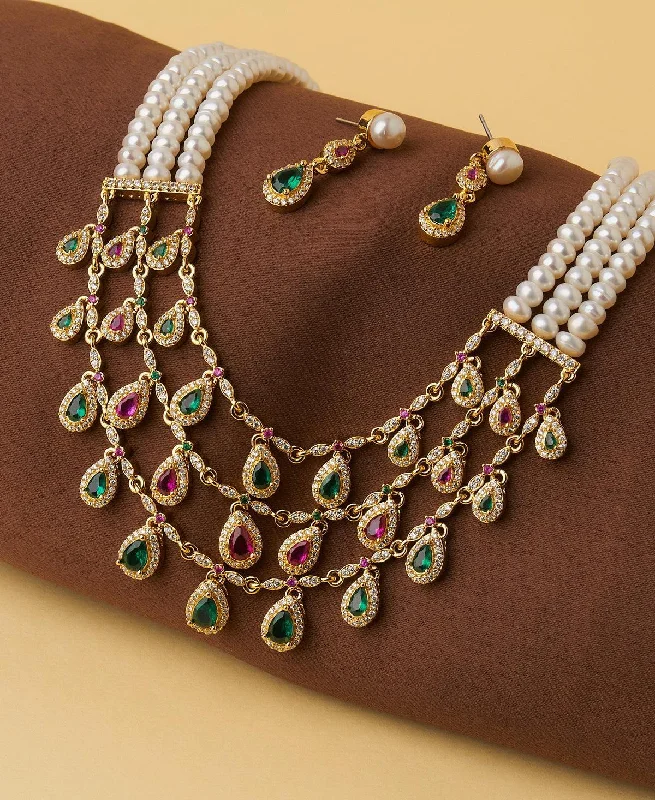 Ravishing Real Pearl Necklace Set