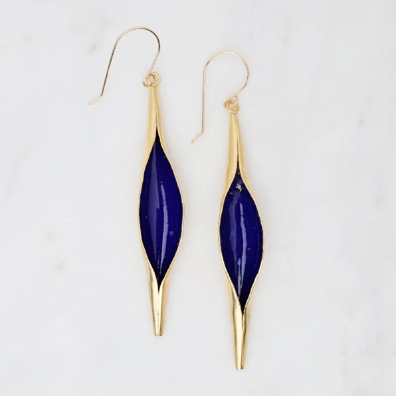 Luxury Earrings For Fine Jewelry Lovers-Opening Pod Earrings in Cobalt