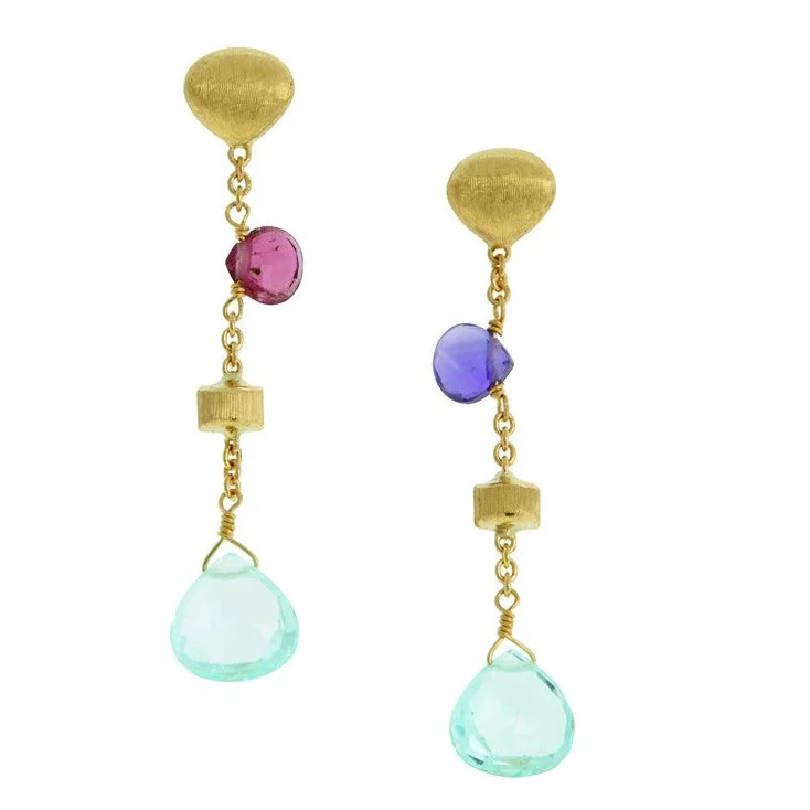 Luxury Earrings For Fine Jewelry Lovers-Marco Bicego 18K Yellow Gold Paradise Single Drop Earrings OB1554 MIX109