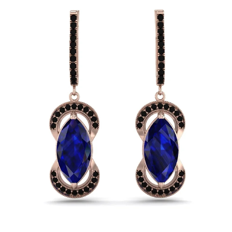 Designer Earrings For Luxury Jewelry-Marquise Vintage Sapphire Earrings - Marley No. 44