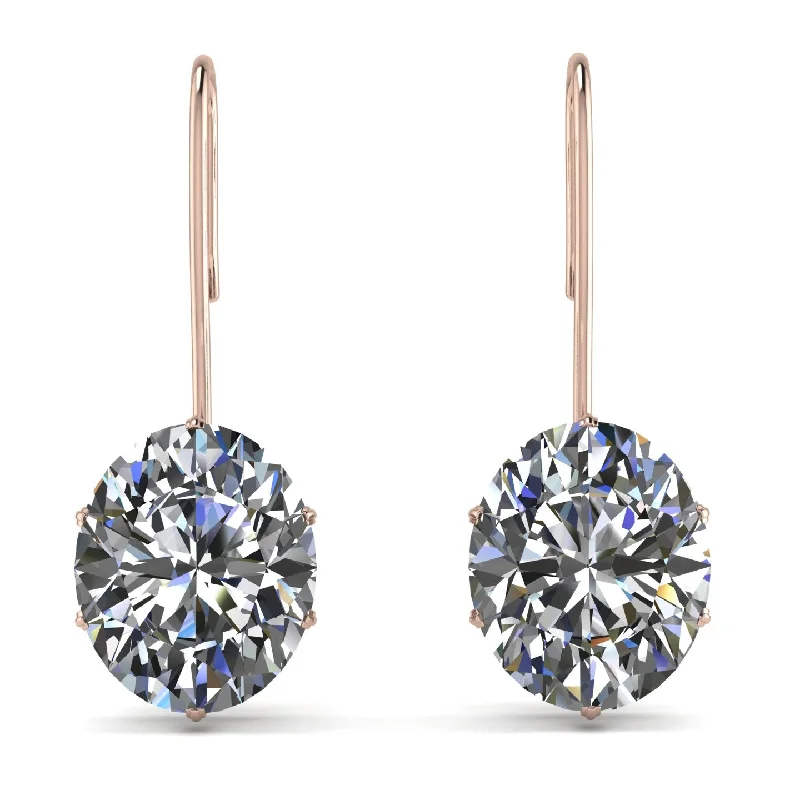 Elegant Hoops Earrings For Modern Fashion-Oval Hidden Halo Diamond Earrings - Gemma No. 62