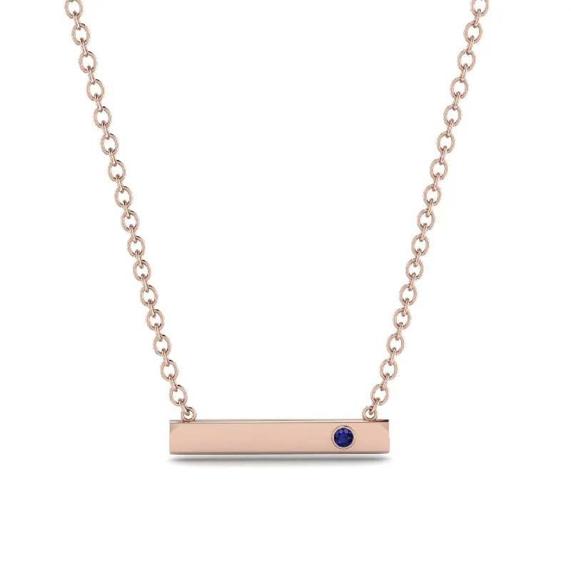 Sapphire Gold Necklace Bar - Crystal No. 14