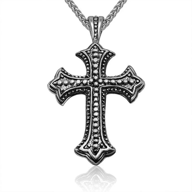 Men's Punk Cross Pendant Necklace