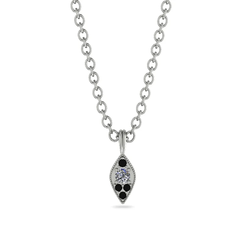 Milgrain Black Diamond Necklace - Jessie No. 33