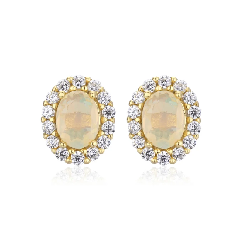 Elegant Resin Earrings For Artistic Touch-Manifestation Opal Earring Studs