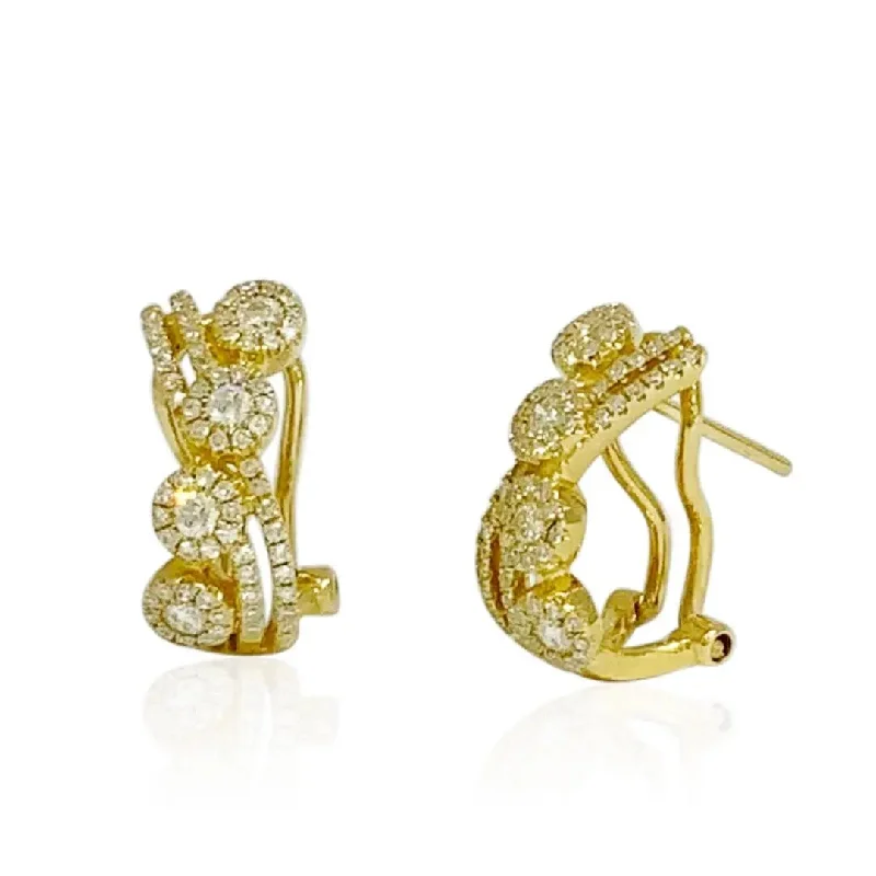 Unique Resin Earrings For Fashionistas-Yellow Gold Diamond Lever Back Earrings