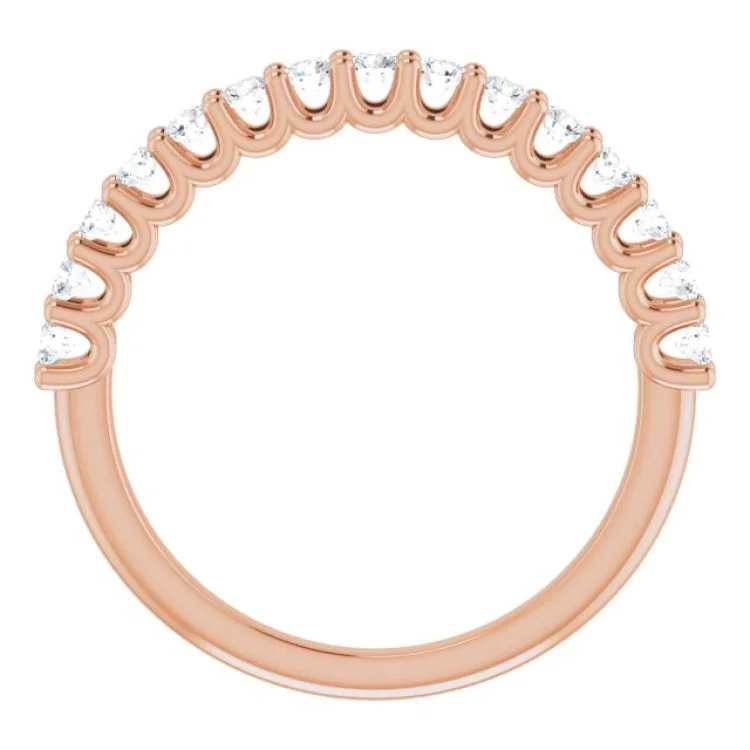 Bold Rose Gold Rings For Statement Fashion-14K Rose 1/2 CTW Lab-Grown Diamond Anniversary Band