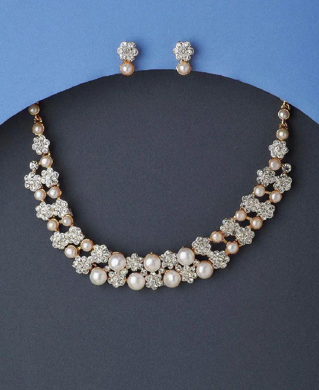 Gorgeous Floral Real Pearl Necklace Set