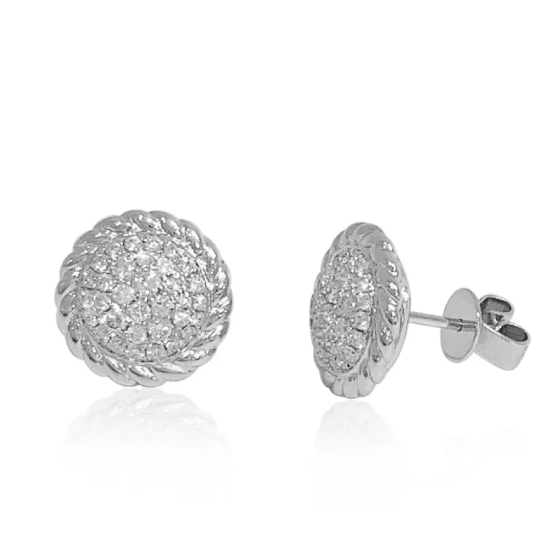 Lightweight Dangle Earrings For Comfort-White Gold Diamond Cluster Stud Earrings